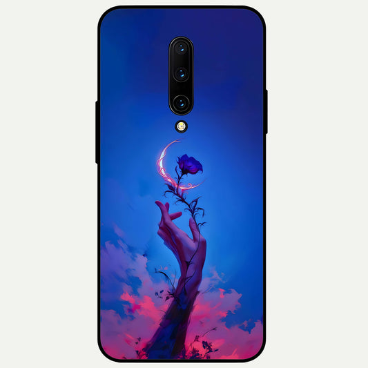  Mystic Hand Glass Case For OnePlus 7 Pro back cover – full design glossy printed glass finish