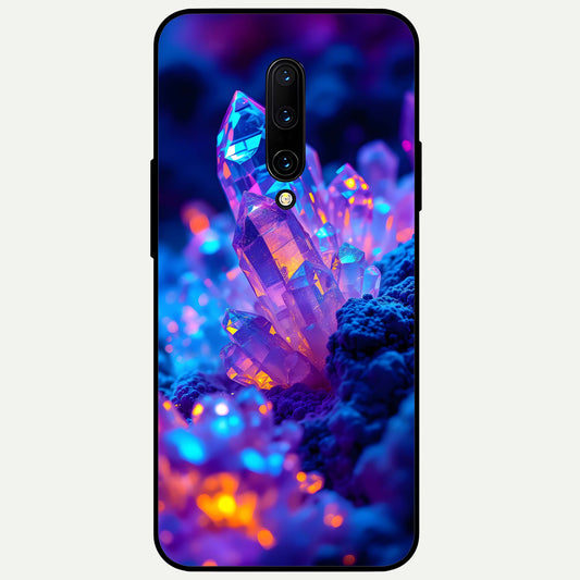  Neon Aura Shards Glass Case For OnePlus 7 Pro back cover – full design glossy printed glass finish