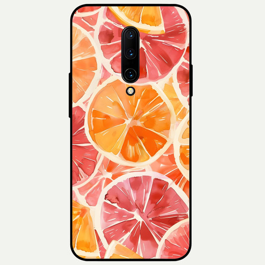  Orange Fruits Pattern Glass Case For OnePlus 7 Pro back cover – full design glossy printed glass finish