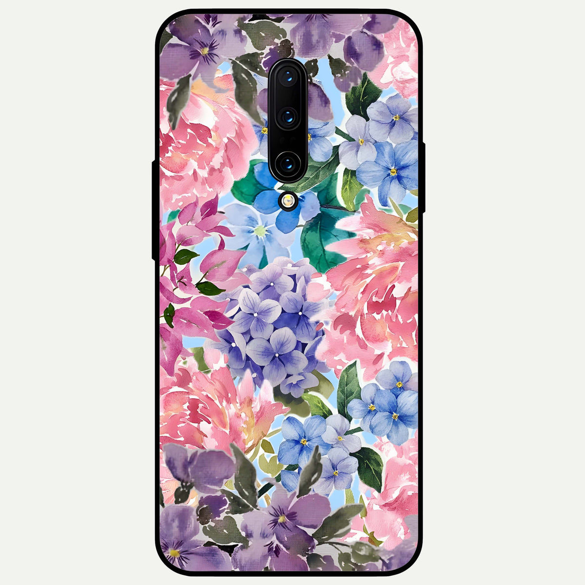  Pastel Floral Mix Glass Case For OnePlus 7 Pro back cover – full design glossy printed glass finish