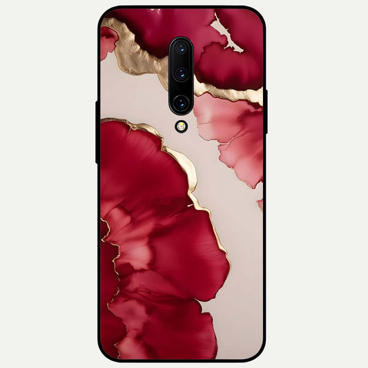  Pink And White Marble Glass Case For OnePlus 7 Pro back cover – full design glossy printed glass finish