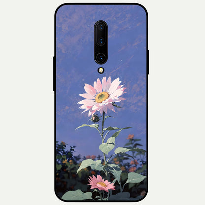  Pink Shells Outline Glass Case For OnePlus 7 Pro back cover – full design glossy printed glass finish
