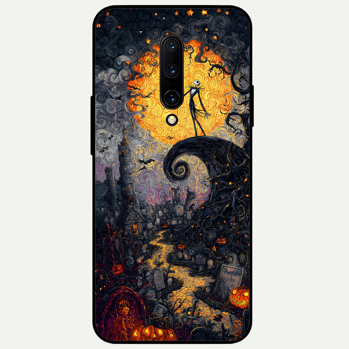  Pumpkin Moonlight Tale Glass Case For OnePlus 7 Pro back cover – full design glossy printed glass finish
