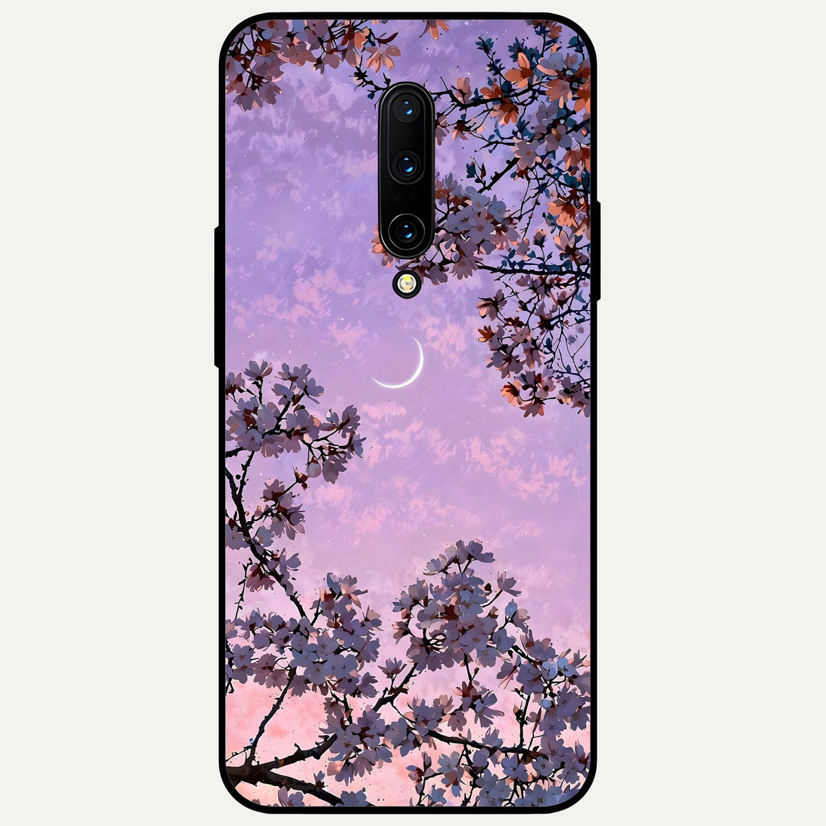  Purple Serenity Moon Glass Case For OnePlus 7 Pro back cover – full design glossy printed glass finish
