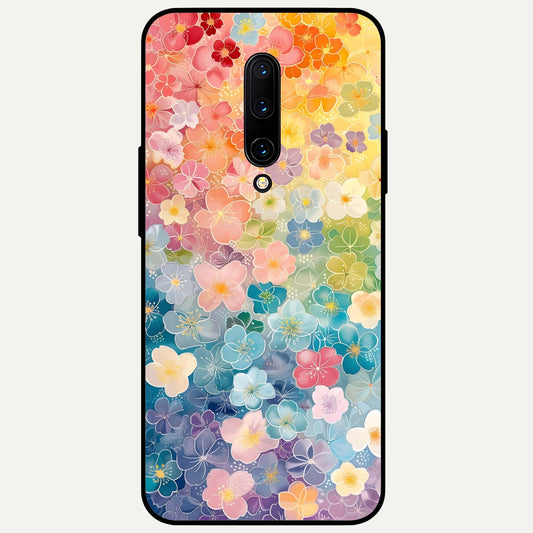 Rainbow Blossom Burst Glass Case For OnePlus 7 Pro back cover – full design glossy printed glass finish