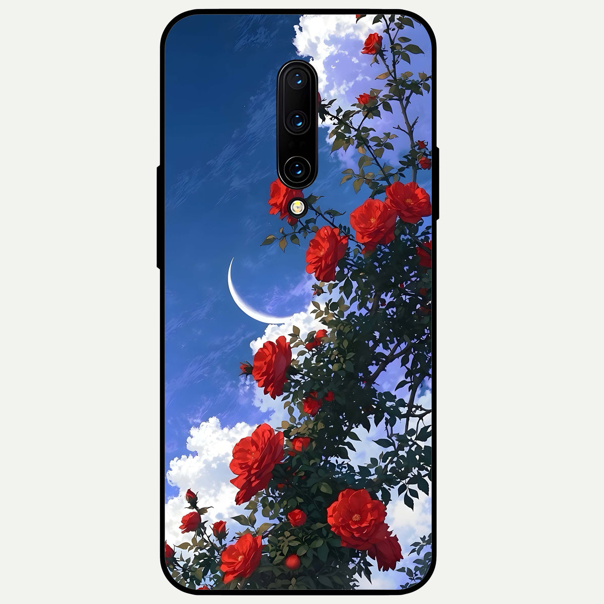 Rose Drift Flowers Glass Case For OnePlus 7 Pro back cover – full design glossy printed glass finish