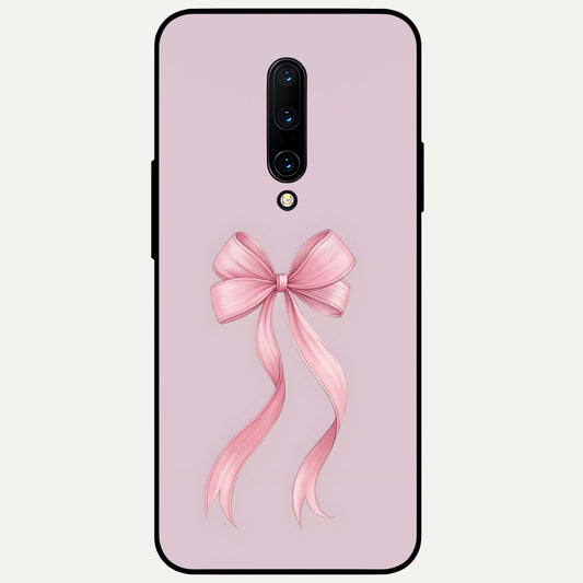  Soft Blush Bow Glass Case For OnePlus 7 Pro back cover – full design glossy printed glass finish