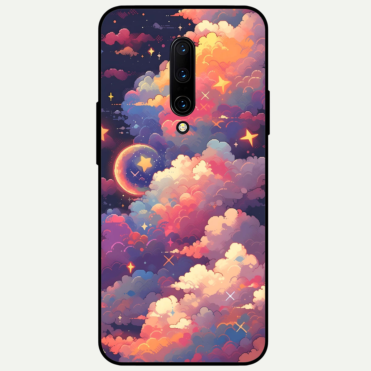  Starlit Dream Clouds Glass Case For OnePlus 7 Pro back cover – full design glossy printed glass finish