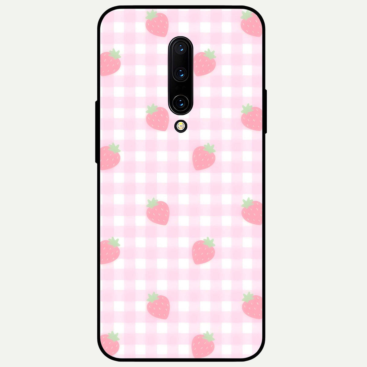  Strawberry Picnic Love Glass Case For OnePlus 7 Pro back cover – full design glossy printed glass finish