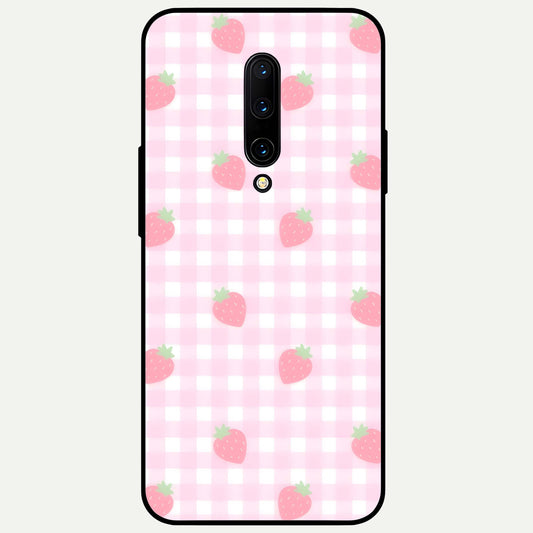  Strawberry Picnic Love Glass Case For OnePlus 7 Pro back cover – full design glossy printed glass finish