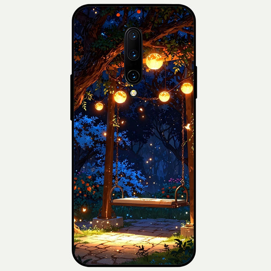  Twilight Garden Swing Glass Case For OnePlus 7 Pro back cover – full design glossy printed glass finish