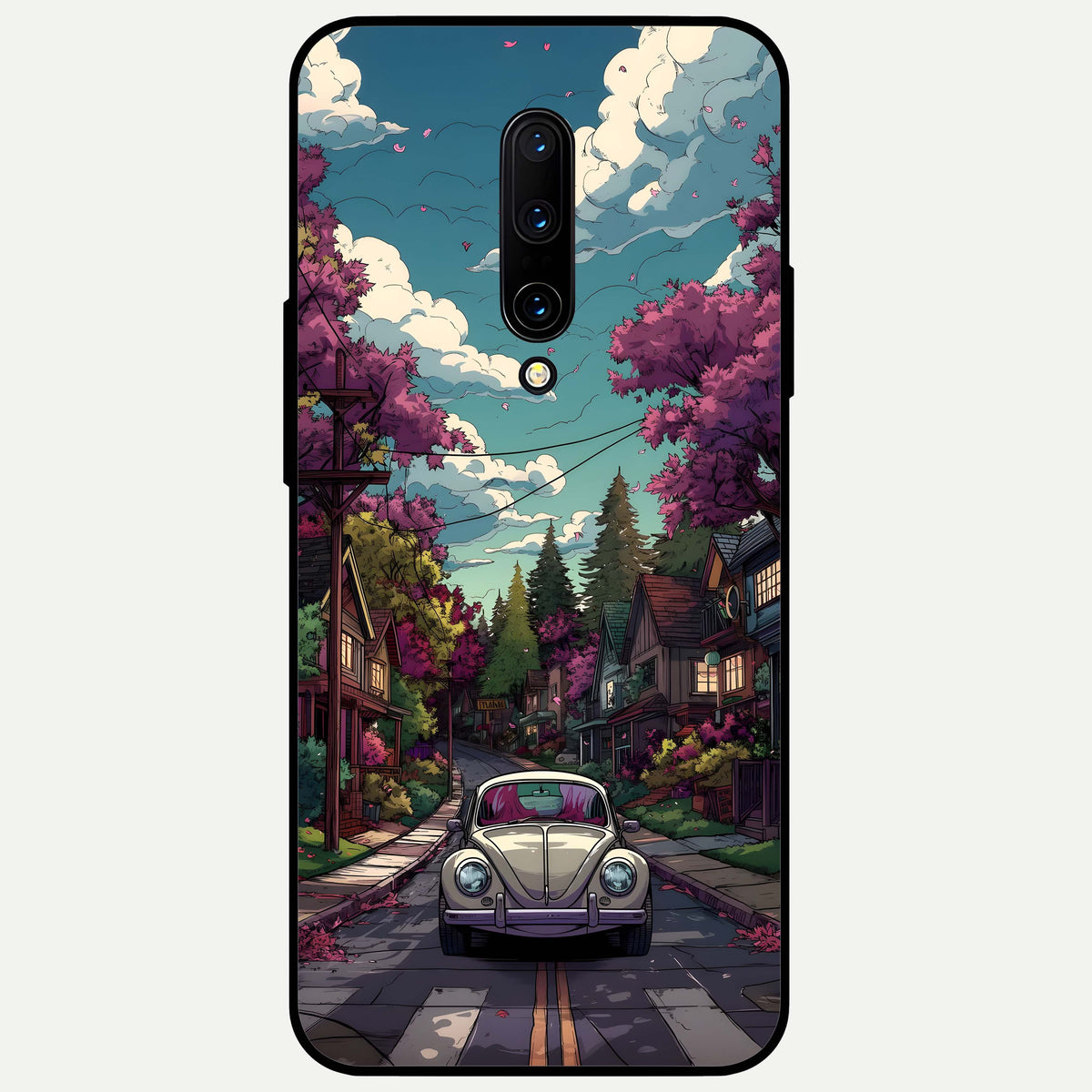  Vintage Street Drive Glass Case For OnePlus 7 Pro back cover – full design glossy printed glass finish