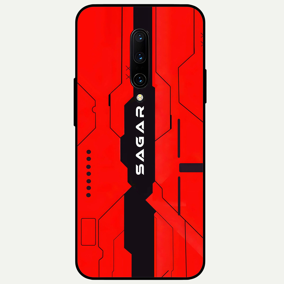  Voltage Rise CYBERPUNK Custom Name Glass Case For OnePlus 7 Pro back cover – personalized glossy printed glass finish