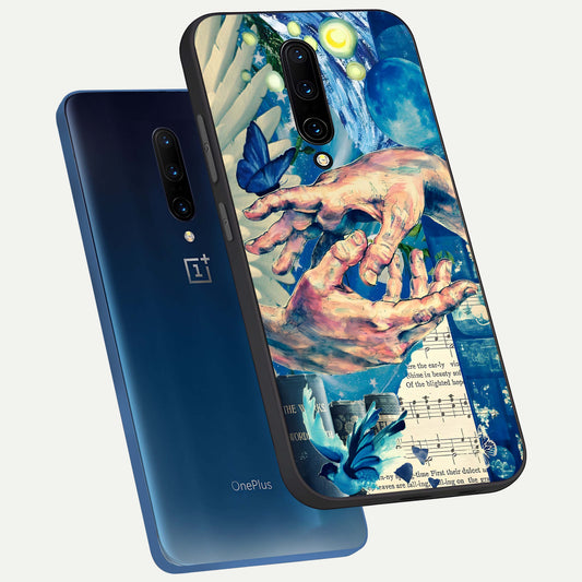  Aesthetic Divider phone case For OnePlus 7 Pro showing premium glass back cover with detailed artwork