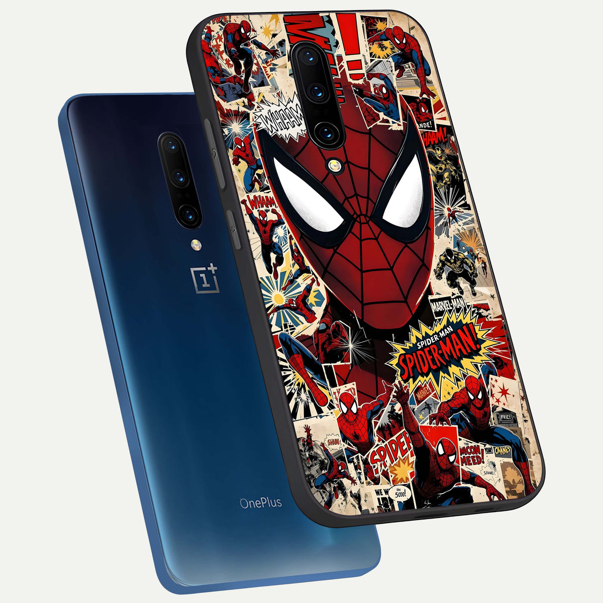  Aesthetic Wonder Spider phone case For OnePlus 7 Pro showing premium glass back cover with detailed artwork