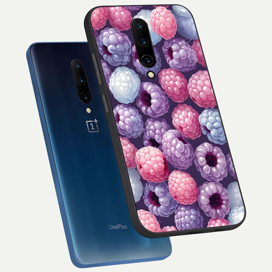  Berry Candy Pop phone case For OnePlus 7 Pro showing premium glass back cover with detailed artwork