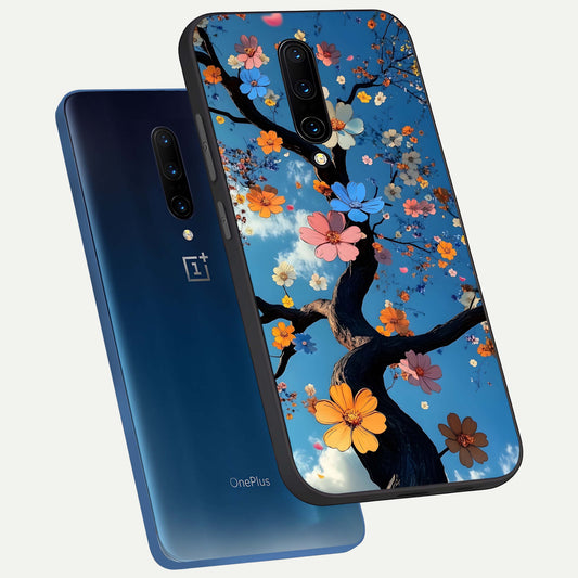  Blossom Dream Sky phone case For OnePlus 7 Pro showing premium glass back cover with detailed artwork