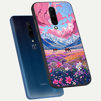  Blossom Valley Dream phone case For OnePlus 7 Pro showing premium glass back cover with detailed artwork
