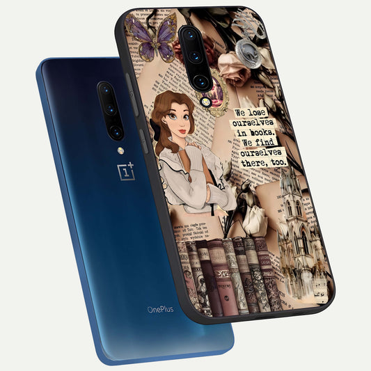  Bookish Dream World phone case For OnePlus 7 Pro showing premium glass back cover with detailed artwork
