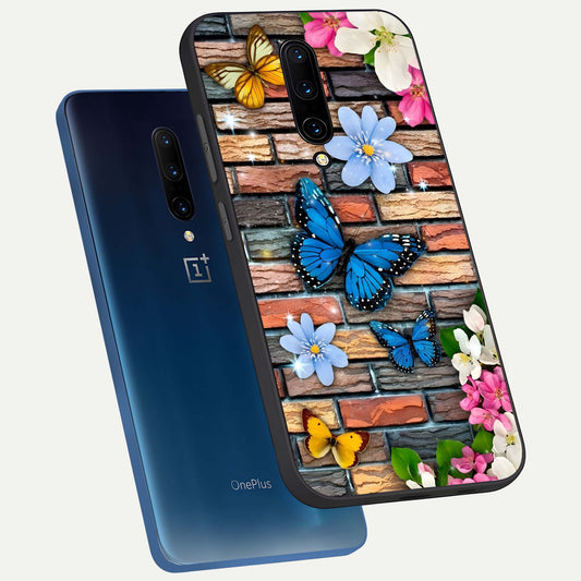  Brick Bloom Flight phone case For OnePlus 7 Pro showing premium glass back cover with detailed artwork