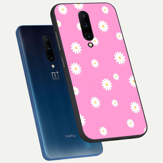  Bubblegum Daisy Pop phone case For OnePlus 7 Pro showing premium glass back cover with detailed artwork