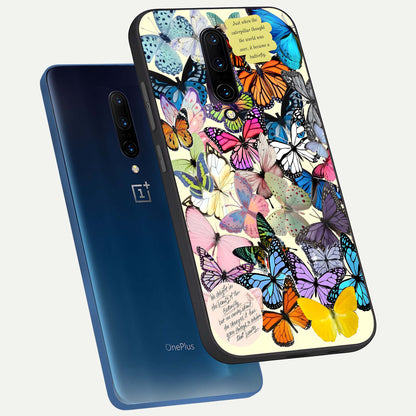  Butterflies Petal Dream phone case For OnePlus 7 Pro showing premium glass back cover with detailed artwork