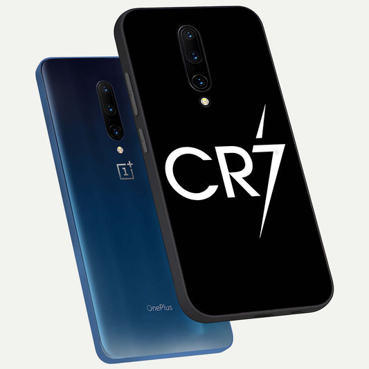  CR7 Elite Strike phone case For OnePlus 7 Pro showing premium glass back cover with detailed artwork