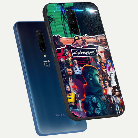  CYBERPUNK Legacy phone case For OnePlus 7 Pro showing premium glass back cover with detailed artwork