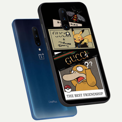  Cartoon Brand Play Mashup phone case For OnePlus 7 Pro showing premium glass back cover with detailed artwork