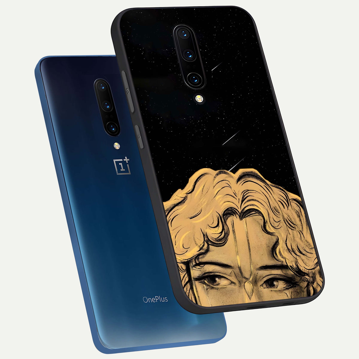  Celestial Gods Plan phone case For OnePlus 7 Pro showing premium glass back cover with detailed artwork