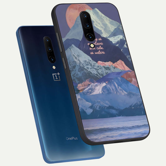  Celestial Mountain Calm phone case For OnePlus 7 Pro showing premium glass back cover with detailed artwork