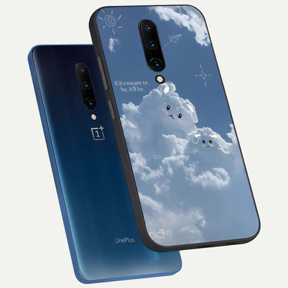  Cloud Bunny Dreams phone case For OnePlus 7 Pro showing premium glass back cover with detailed artwork