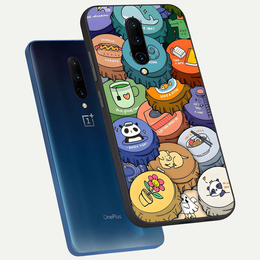  Coins Patterns phone case For OnePlus 7 Pro showing premium glass back cover with detailed artwork