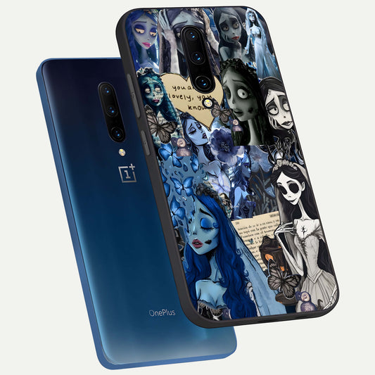  Corpse Bride Posters phone case For OnePlus 7 Pro showing premium glass back cover with detailed artwork