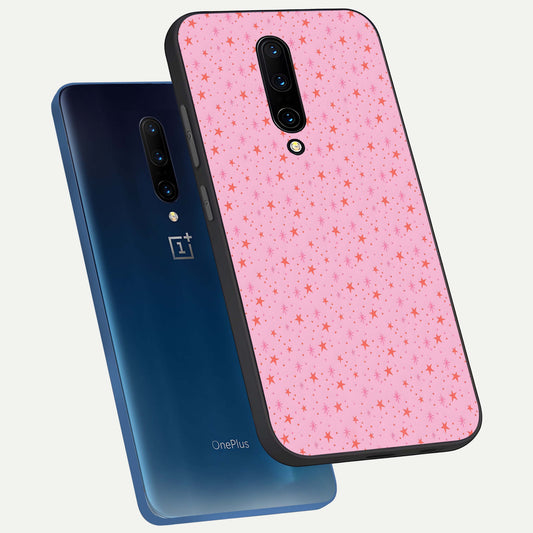  Cosmic Pink Sparkle phone case For OnePlus 7 Pro showing premium glass back cover with detailed artwork