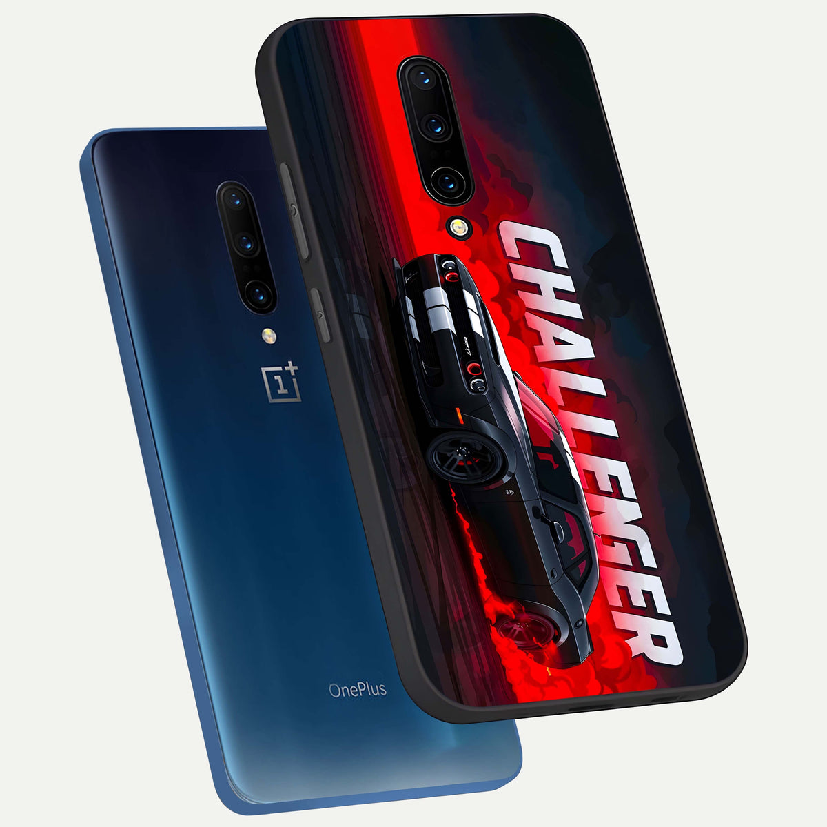  Crimson Challenger Fury phone case For OnePlus 7 Pro showing premium glass back cover with detailed artwork