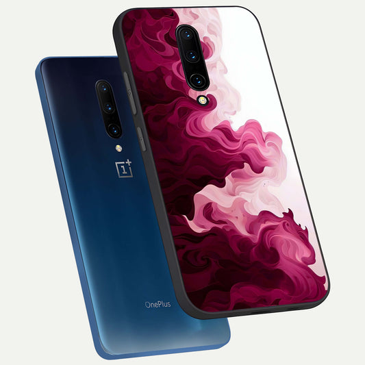  Crimson Wave Flow phone case For OnePlus 7 Pro showing premium glass back cover with detailed artwork
