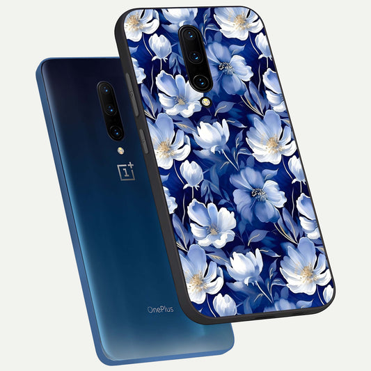  Cute Floral Patterns phone case For OnePlus 7 Pro showing premium glass back cover with detailed artwork