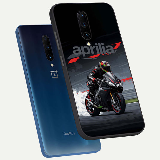  Dark Aprilla phone case For OnePlus 7 Pro showing premium glass back cover with detailed artwork