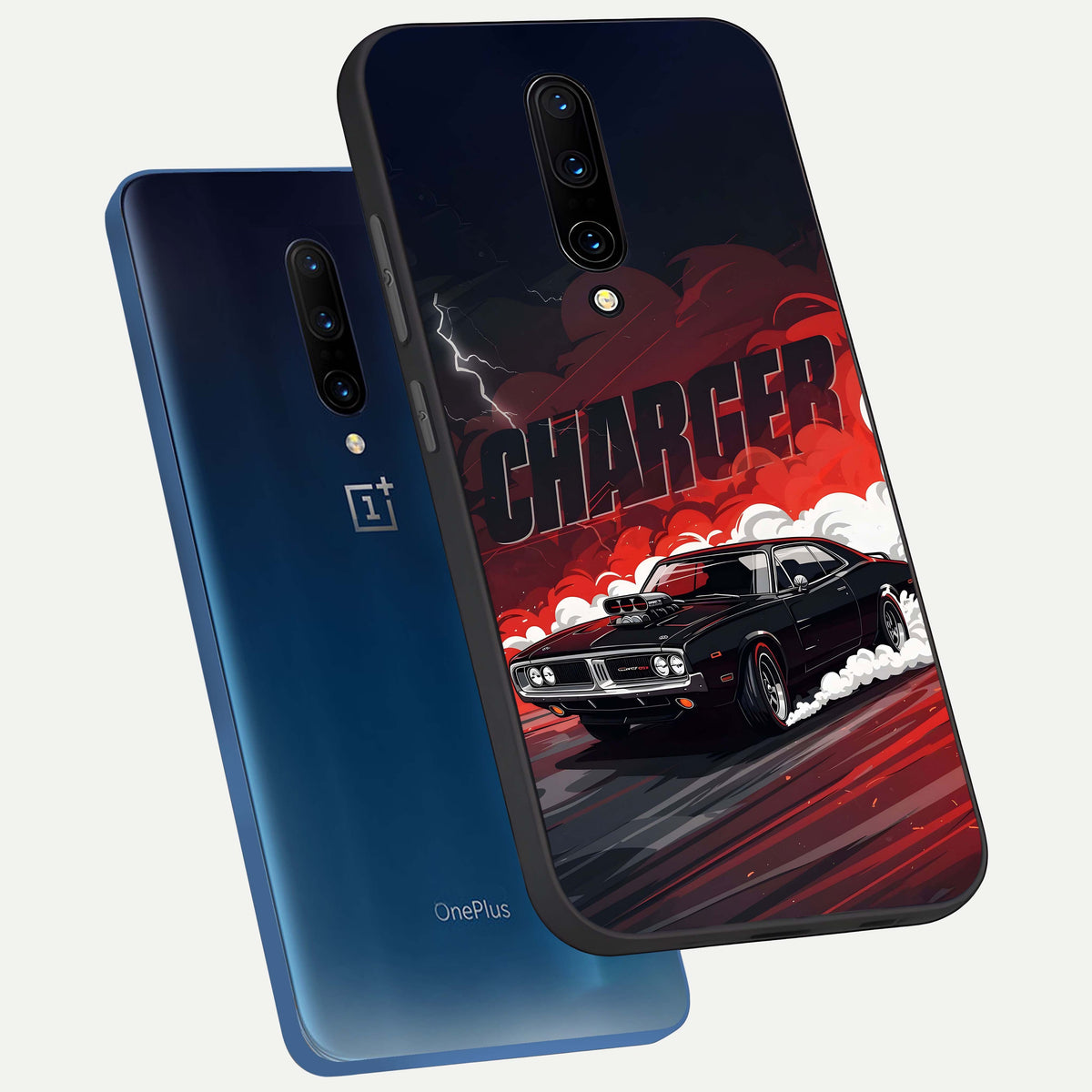  Dark Charger Fury phone case For OnePlus 7 Pro showing premium glass back cover with detailed artwork