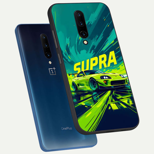  Electric Supra Thunder phone case For OnePlus 7 Pro showing premium glass back cover with detailed artwork
