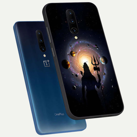  Galactic Shiva Vision phone case For OnePlus 7 Pro showing premium glass back cover with detailed artwork