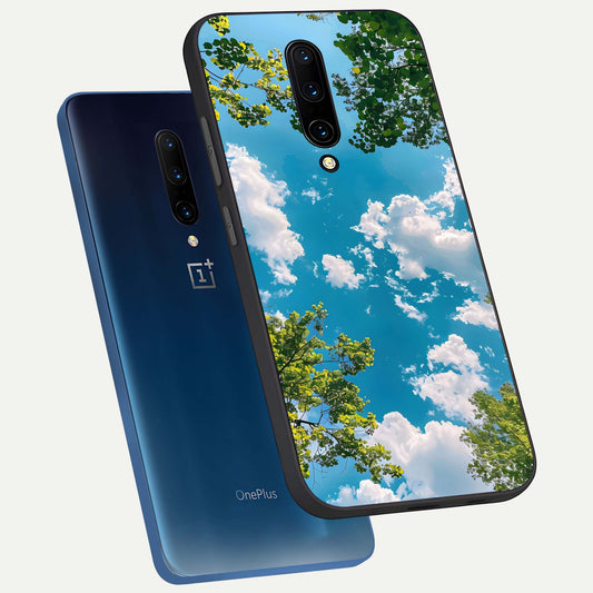 Green Moon Energy phone case For OnePlus 7 Pro showing premium glass back cover with detailed artwork