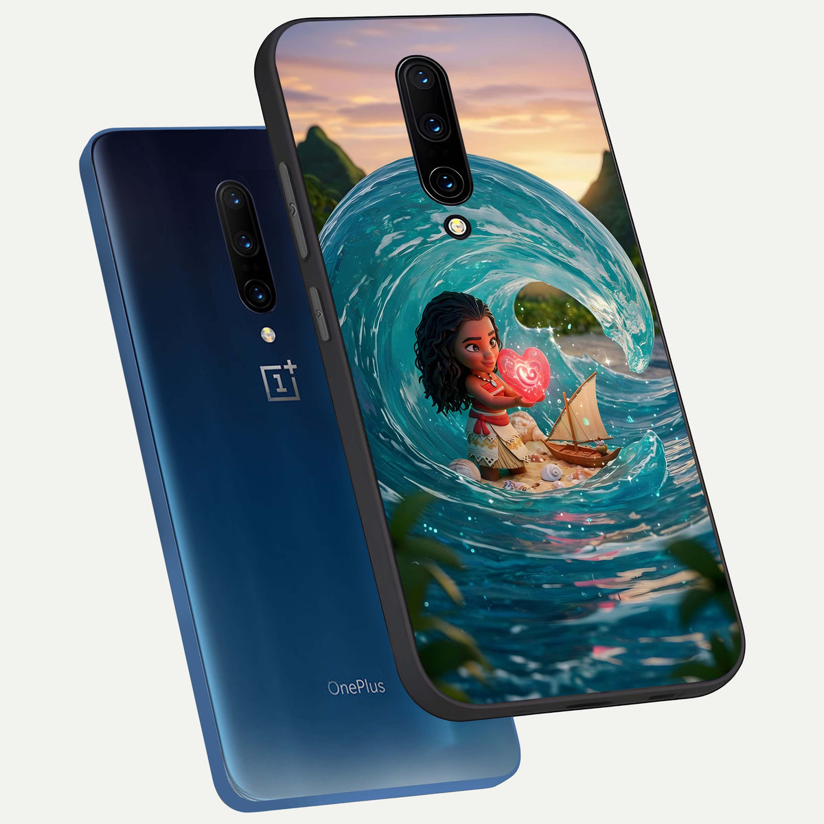  Heart of Ocean phone case For OnePlus 7 Pro showing premium glass back cover with detailed artwork