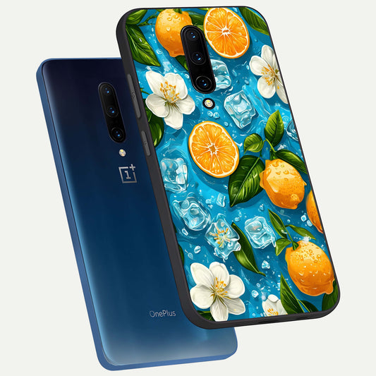  Ice Cube With Orange phone case For OnePlus 7 Pro showing premium glass back cover with detailed artwork
