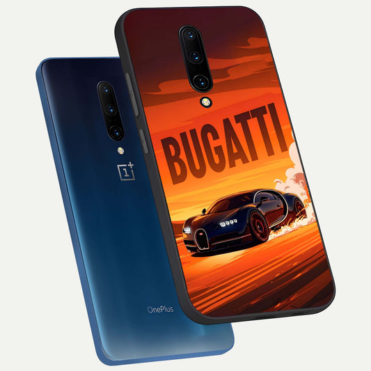  Inferno Bugatti Storm phone case For OnePlus 7 Pro showing premium glass back cover with detailed artwork