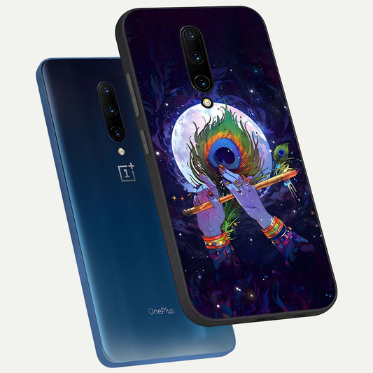  Krishna Hands Art phone case For OnePlus 7 Pro showing premium glass back cover with detailed artwork