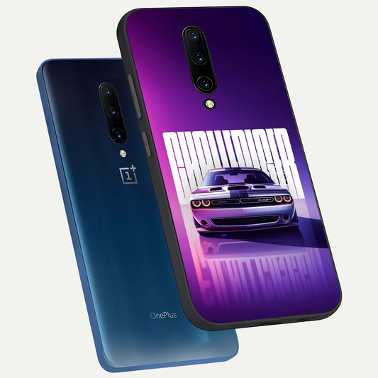  Midnight Muscle Ride phone case For OnePlus 7 Pro showing premium glass back cover with detailed artwork