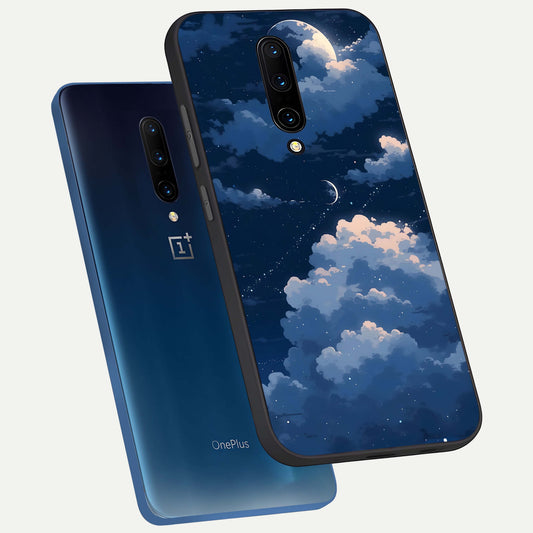  Moon Dream Haze phone case For OnePlus 7 Pro showing premium glass back cover with detailed artwork