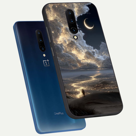  Moonlight Spark Path phone case For OnePlus 7 Pro showing premium glass back cover with detailed artwork
